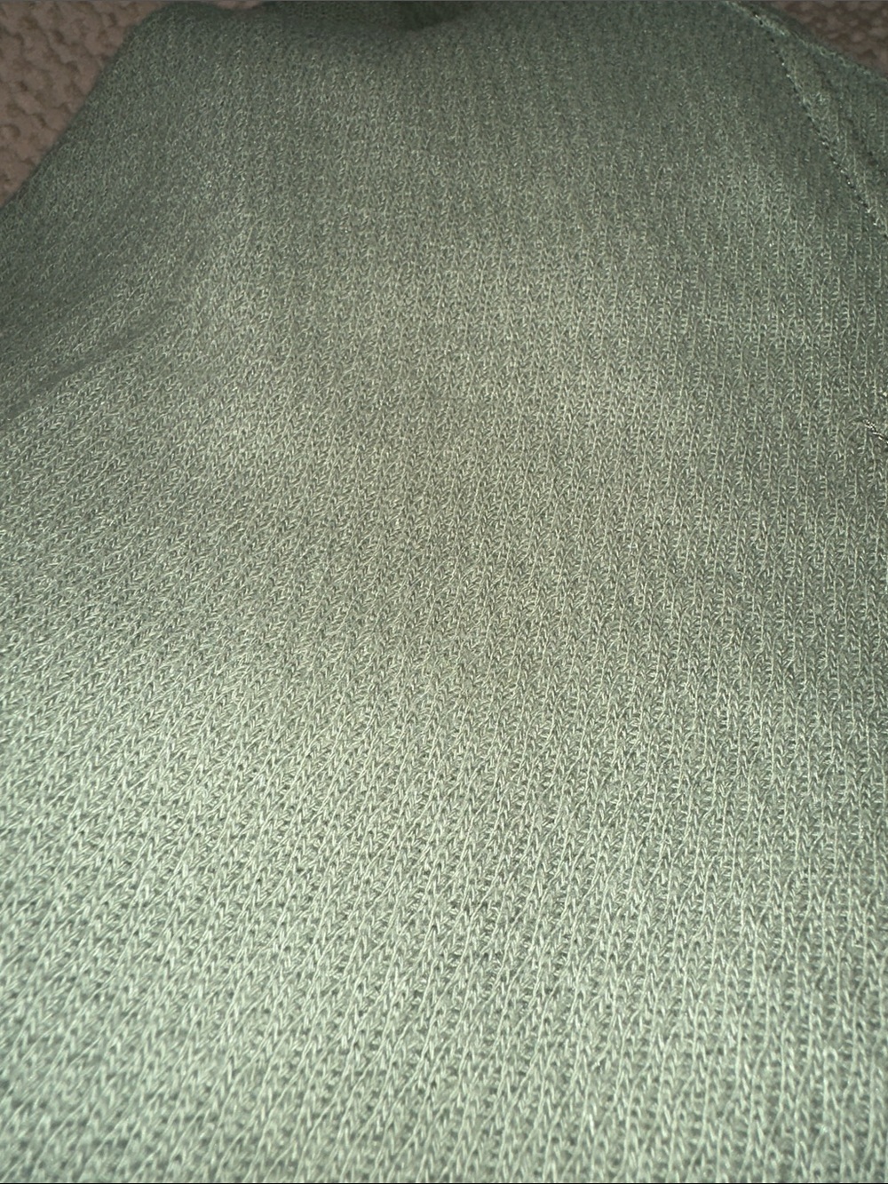 aerie Sage Green Waffle Knit Pullover Sweatshirt - Picture 2 of 2